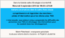 Marie Paschoud - enseignante spécialisée Ecole pour enfants atteints d’autisme - le Foyer à Lausanne Autisme et émotions dans le cadre d‘une classe   compréhension et régulation des émotions :     pistes d’intervention pour les élèves avec TSA    L‘intervenante, nous aidera à mieux comprendre les difficultés des personnes avec TSA et à développer des interventions pour  les soutenir dans leur développement.  Dans la Grande salle d’Evologia à Cernier/NE Mercredi 5 septembre 2018 de 19h30 à 21h30
